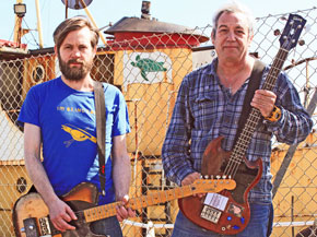 sam dook and mike watt (l to r) of cuz in brighton, england on april 9, 2014 - photo by ian parton'