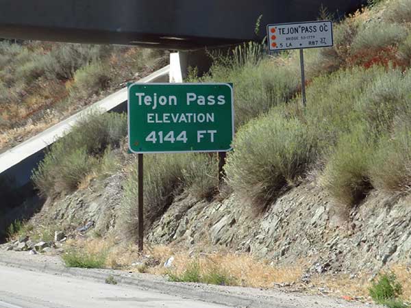 going north on the grapevine at tejon pass on september 6, 2023