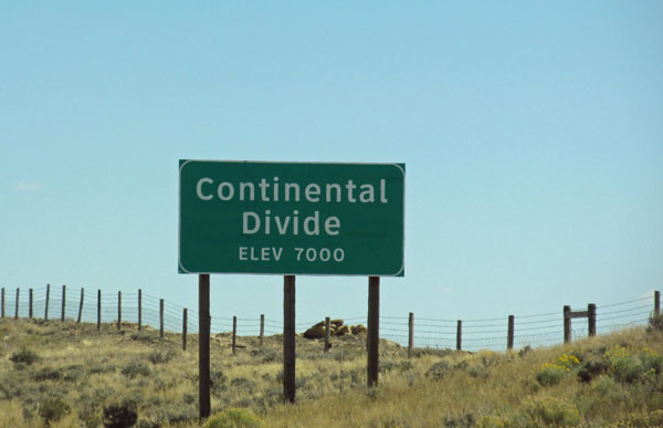 crossing the continental divide in wyoming on the I-80 on september 24, 2014