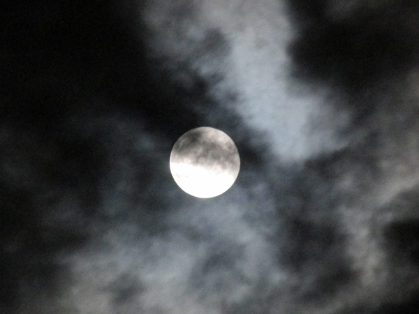 the moon over hamburg, ny on october 8, 2014