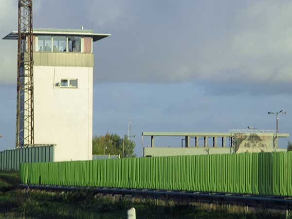 ddr guardtower at teilung near magdeburg on october 30, 2016