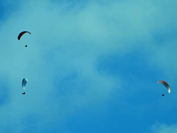 paragliders near brno, czech republic on october 23