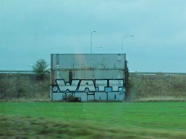 cans near brno, czech republic w/graffiti saying 'watt' on them on october 23, 2016