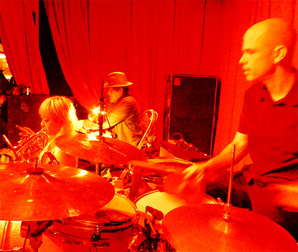 victoria shen + joe baiza + chris corsano (l to r) at 'thee stork club' in oakland, ca on oct 30, 2024