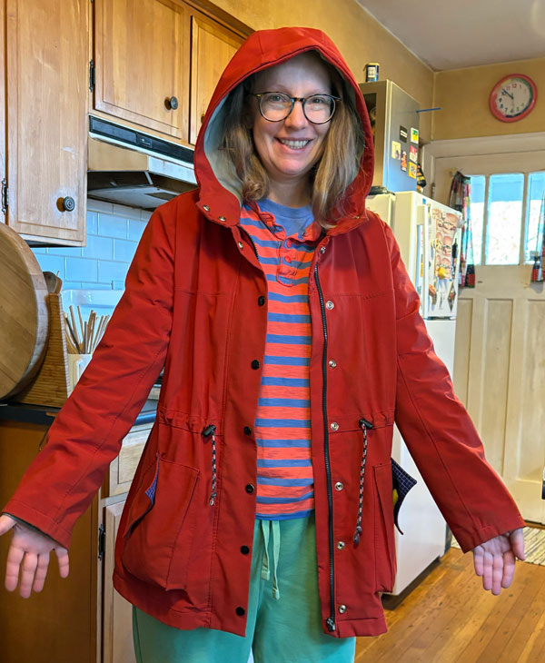 wendy w/the coat she made herself in vancouver, bc, canada on oct 24, 2024