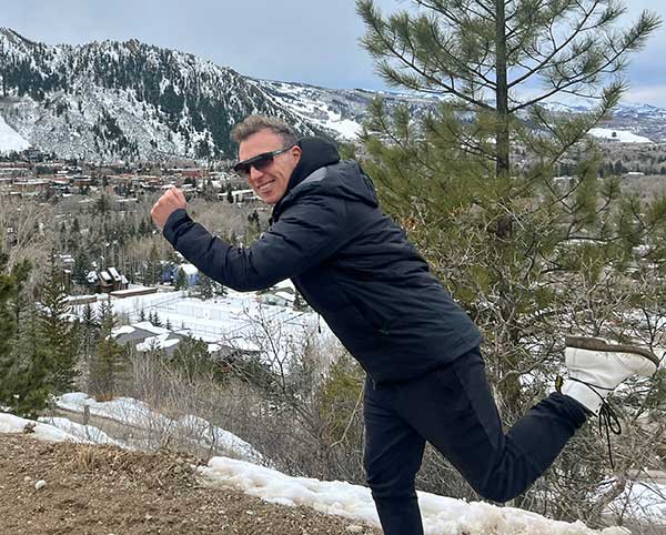 unknown photo of stephen perks outside in aspen, co on february 21, 2024