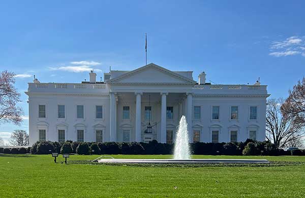 stephen perkins' photo of the white house in washington dc on march 3, 2024
