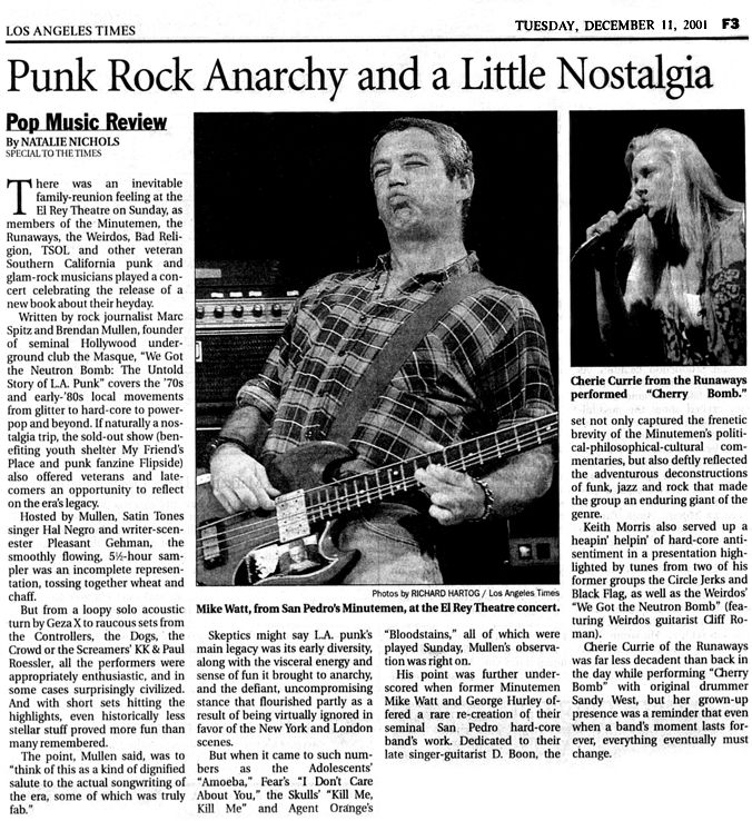 class of '77 gig l.a. times article - dec 11, 2001