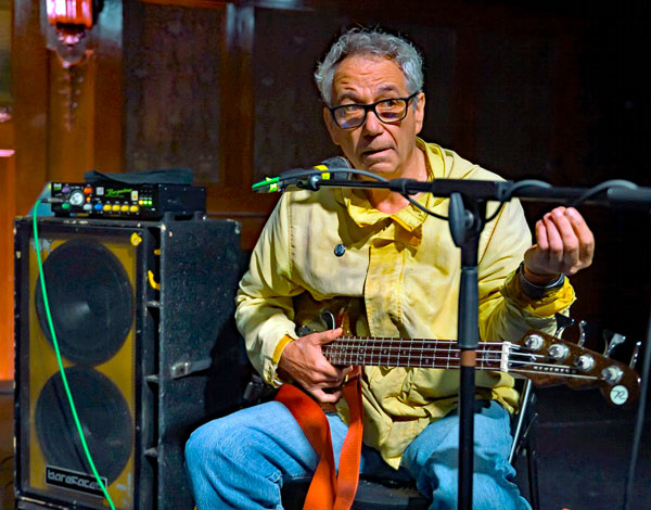 mike watt on stage at the lodge room in highland park, ca on june 22, 2023 - photo by stevo rood