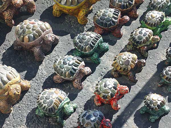 ceramic turtles for sale at 'pancho's imports' in deming, nm on november 3, 2023
