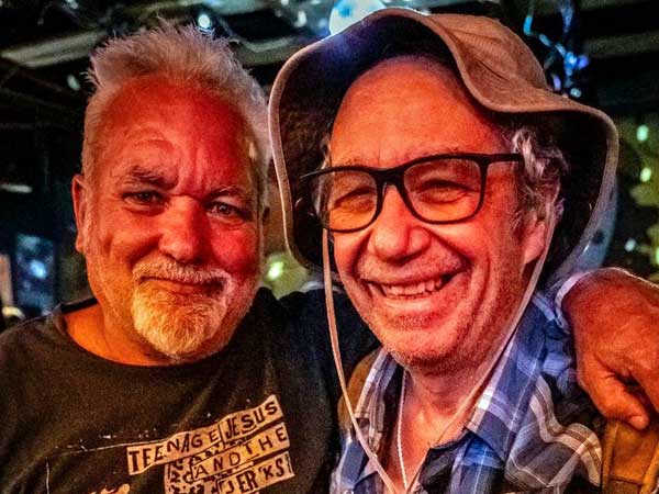 jim letherman's photo of jim faherty (l) + mike watt (r) at 'will's pub' in orlando, fl on october 22, 2023