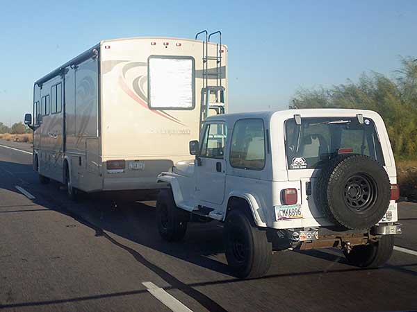 ladder on ladder on motorhome sighted on I-10 going north between tucson and phoenix, az on november 4, 2023