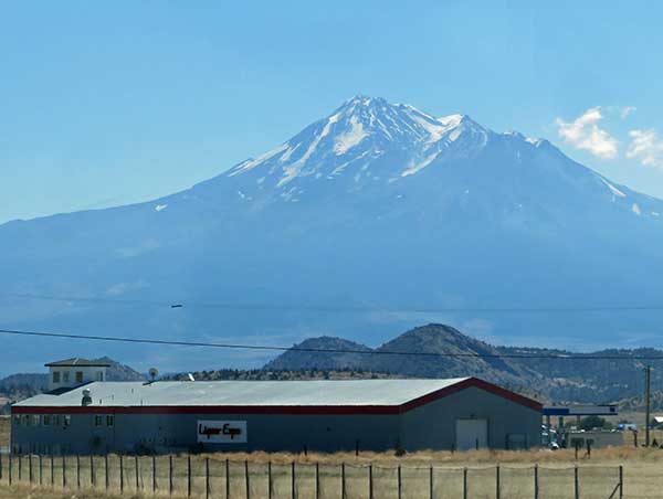 mount shasta from the I-5 going south on september 13, 2023