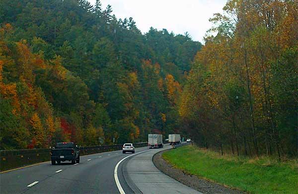 crossing the smokies east on the I-40 on october 20, 2023