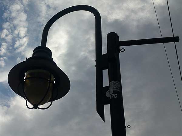 street lamp near 'the pilot light' in knoxville, tn on october 19, 2023