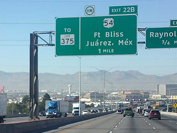 west on the I-10 going through el paso, tx on november 3, 2023