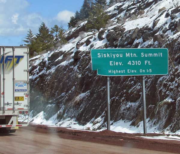 siskiyou pass on april 6, 2012