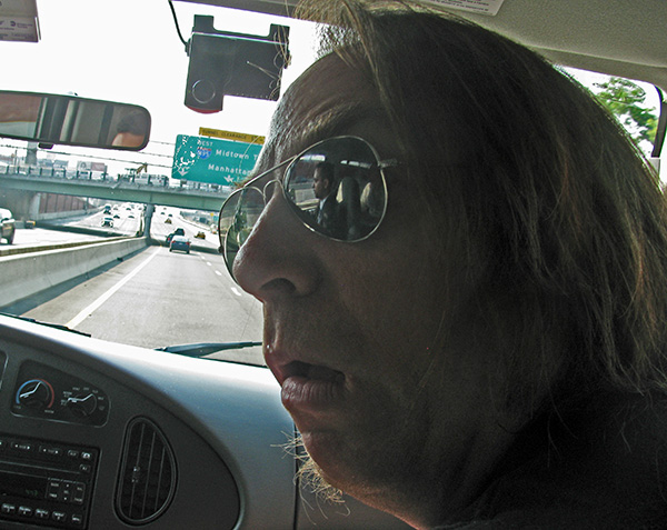 andrew burns in the van on the way from jfk - sep 1, 2010