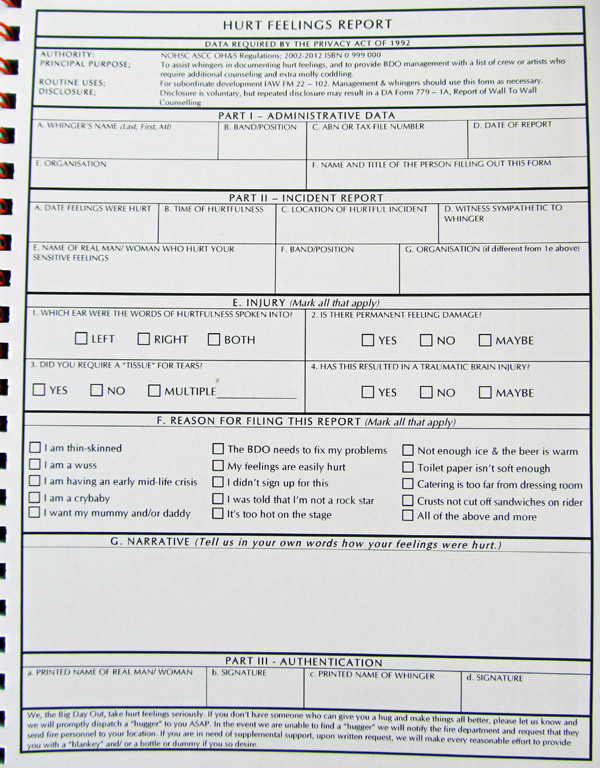 hurt feelings report word doc