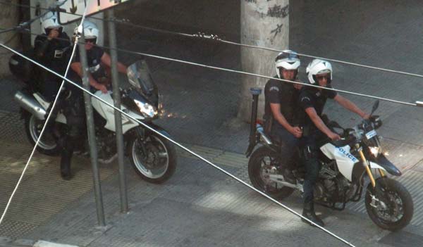 riot cops in athens, greece on july 1, 2012