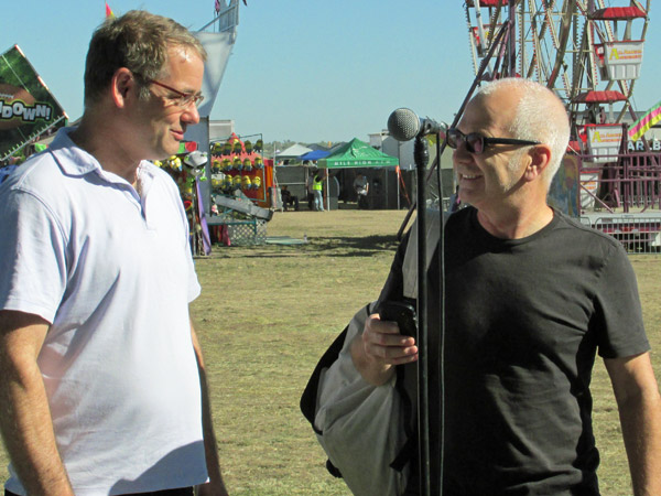 stooges roadboss eric fischer + tourboss henry mcgroggan (l to r) at may farms in colorado on september 21, 2013