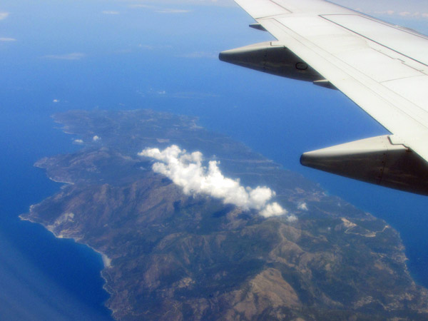 flying over corsica on way to rome - july 1, 2013