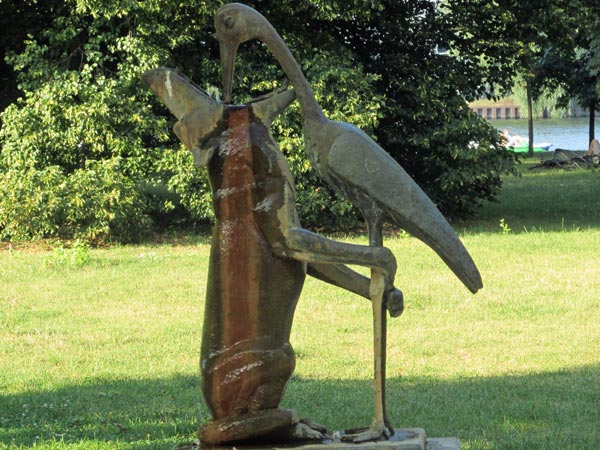 trippy sculpture in treptower park in berlin, germany