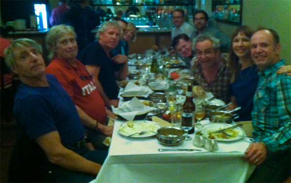stooges + crew minus ig + henry at restaurant called 'amber' in mountain view on september 28, 2013