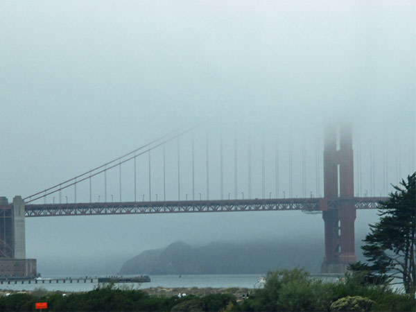 part of the golden gate bridge in san francisco, ca on november 1, 2015