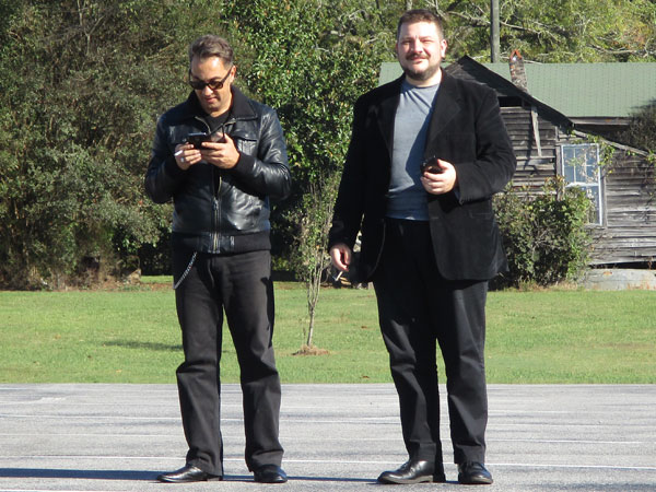 mario monterosso + francesco d'agnolo (l to r) at church parking lot somewhere in alabama on october 15, 2015