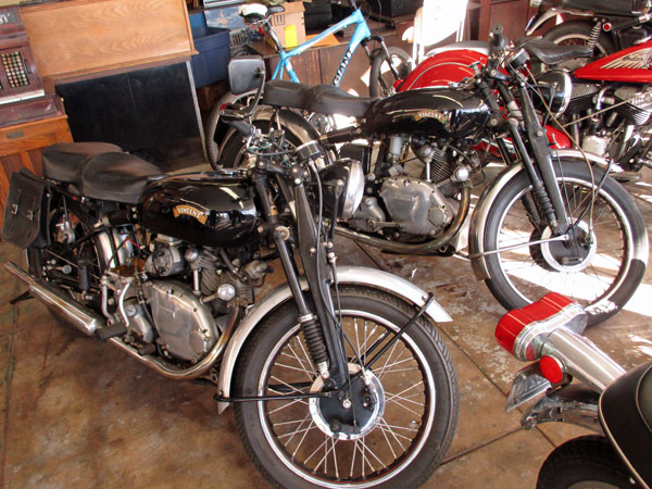 two vincents at century motorcycles in san pedro, ca on october 30, 2015