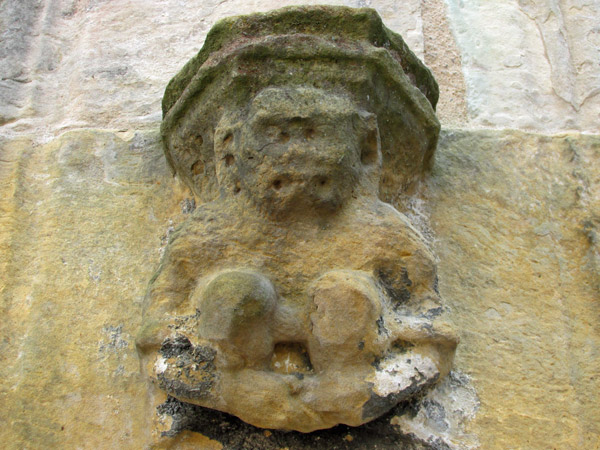 found on the outside of rosslyn chapel in roslin, scotland on april 14, 2014