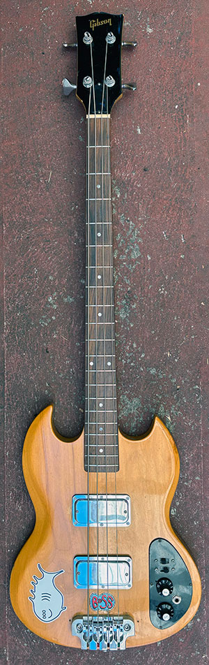 watt's early to mid 1970's gibson sb-450 bass jeff ament gave him watt's early to mid 1970's gibson sb-450 bass jeff ament gave him