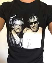 'two cats from the old days' black tshirt w/raymond pettibon and mike watt