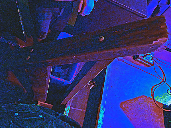 tiny but good enough handrail to get cripples like watt on/off stage easier at the 'tractor tavern' in ballard, wa on oct 1, 2026