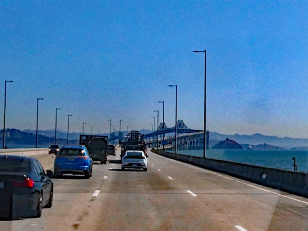 heading east on the richmond - san rafael bridge